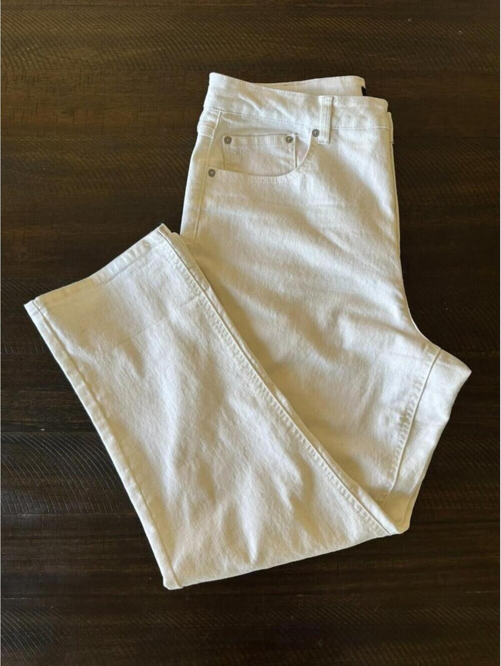 Frye White Straight Leg Jeans High Rise Denim